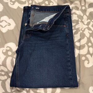 Dark Blue Brut Denim Flare Wide Leg